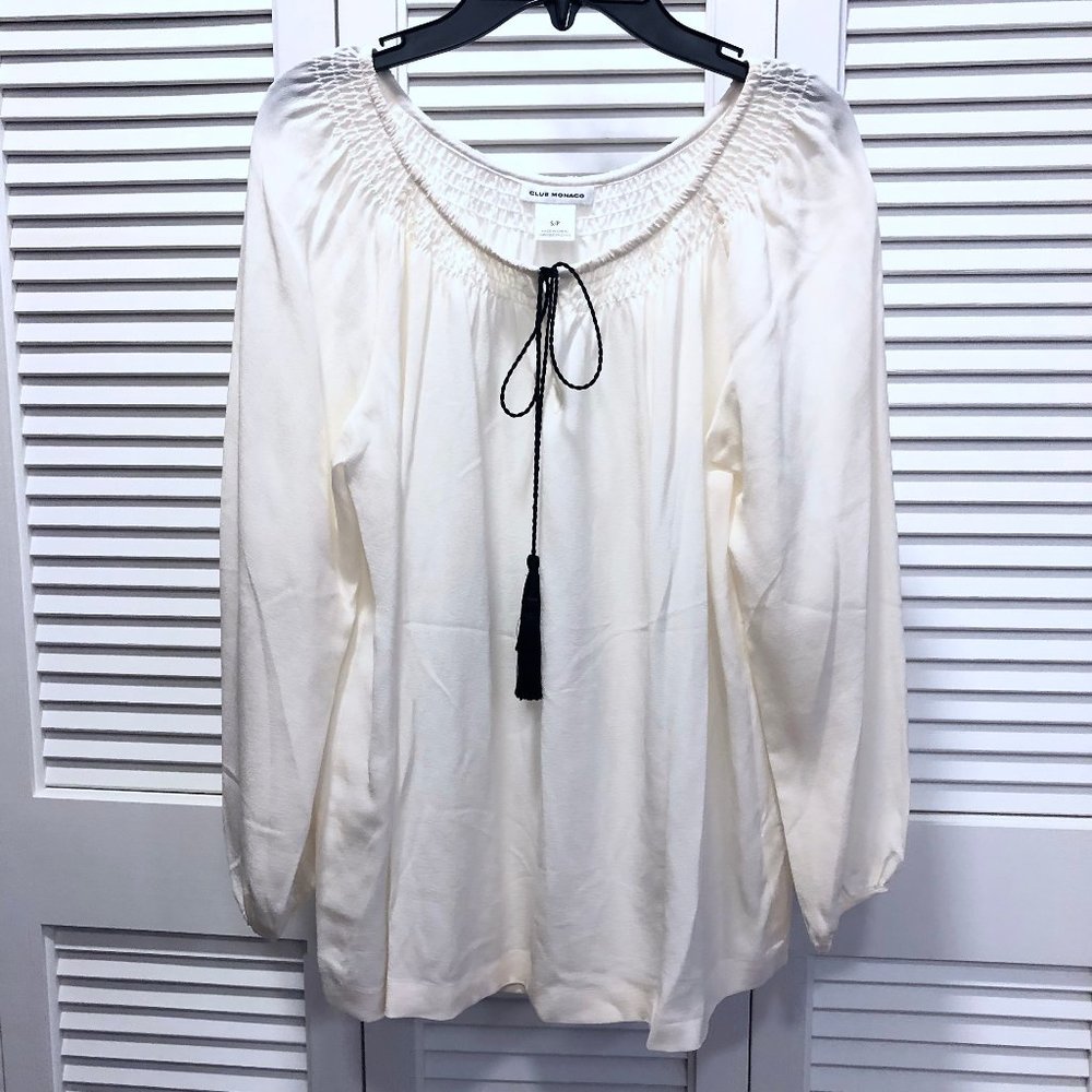 Club Monaco Silk Shirt with Tassles